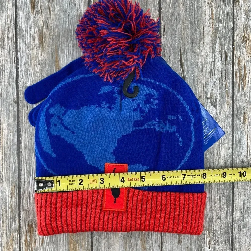Boys Superman Beanie Hat & Glove Set Winter